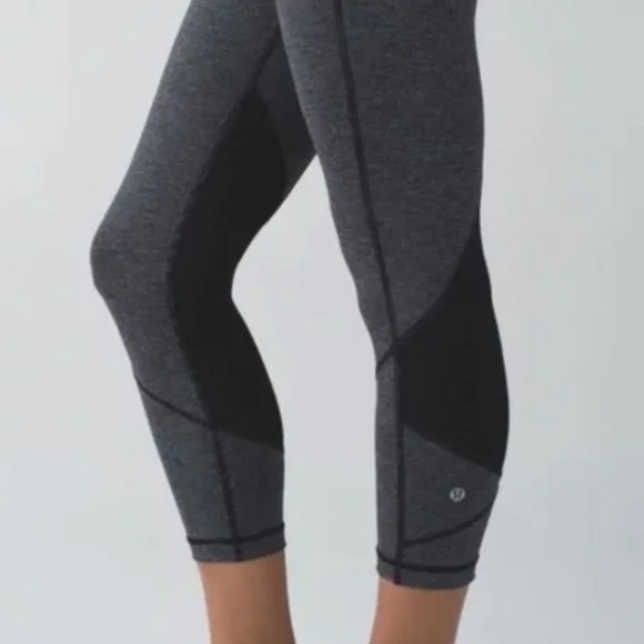 Women Lululemon Cropped Leggings Size 6 Gray - Picture 2 of 13